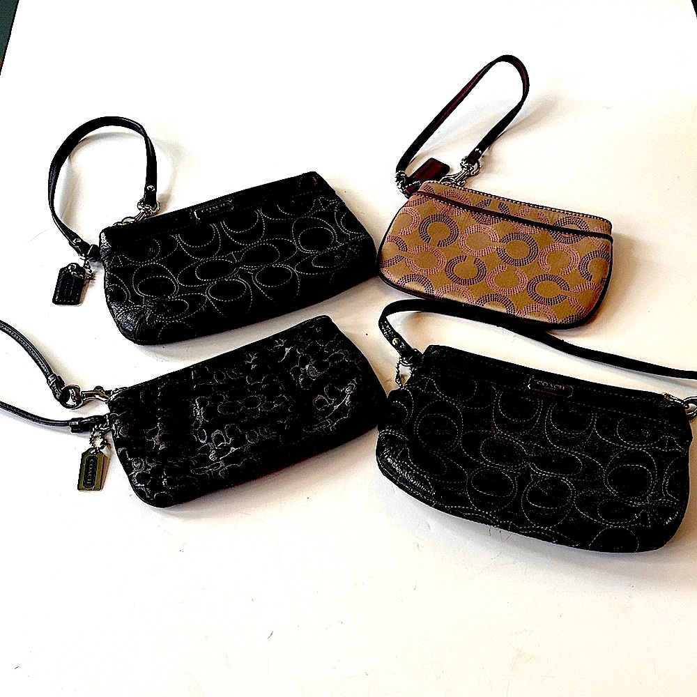 Coach Black and Tan Wristlet Collection-all in Excellent Condition!